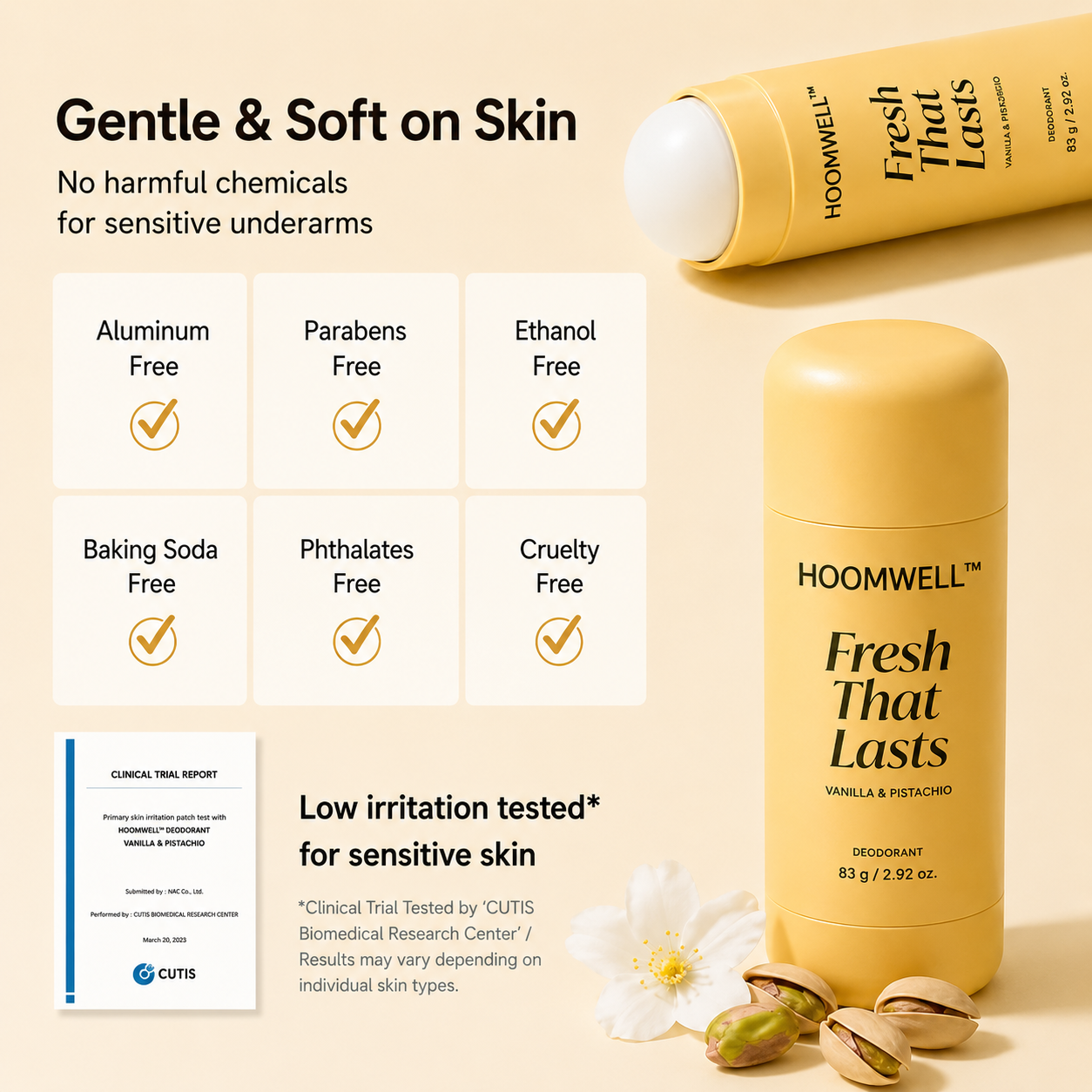Korean Brightening Deodorant – Vanilla & Pistachio