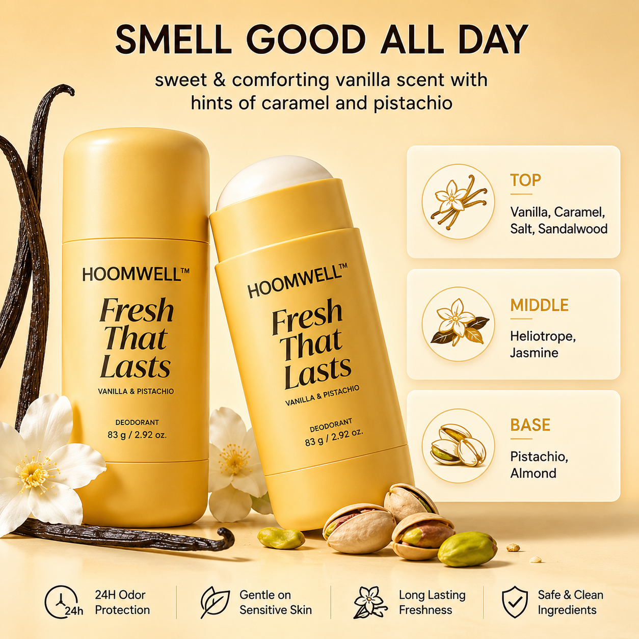 Korean Brightening Deodorant – Vanilla & Pistachio