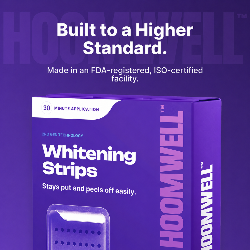 HOOMWELL™ Purple Teeth Whitening Strips - 7/21 Whitening Sessions - Non Sensitive Teeth Whitening - Peroxide-Free