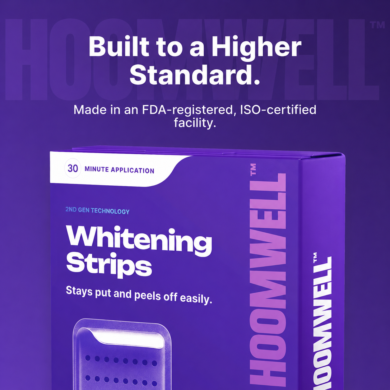 HOOMWELL™ Purple Teeth Whitening Strips - 7/21 Whitening Sessions - Non Sensitive Teeth Whitening - Peroxide-Free