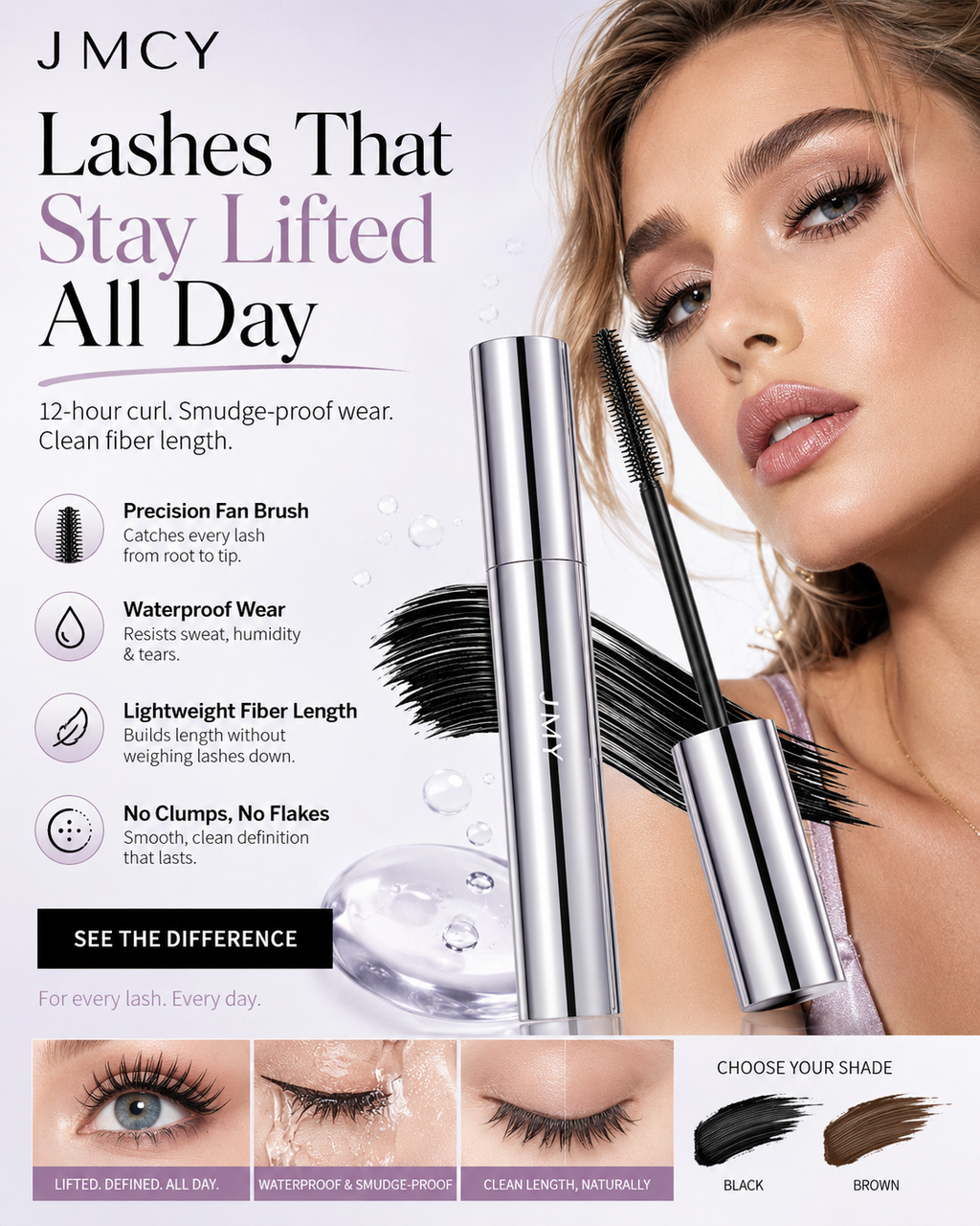 🌟Lashes That Stay Lifted All Day — No Smudges, No Clumps🌟