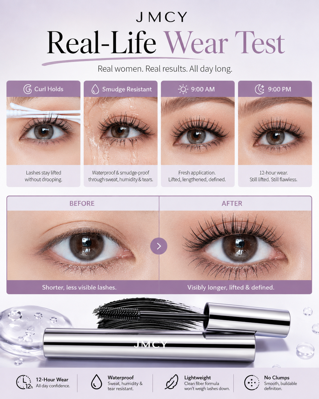 🌟Lashes That Stay Lifted All Day — No Smudges, No Clumps🌟