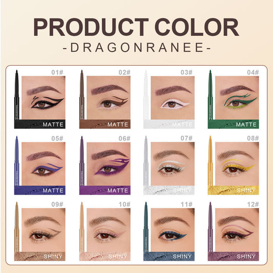 12-Color Waterproof Eyeliner Pencil Set